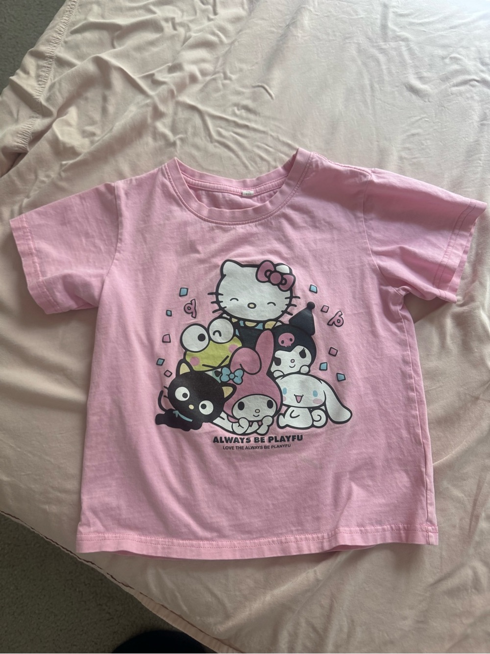 Hello Kitty Pink Graphic Kids Tee girls size s